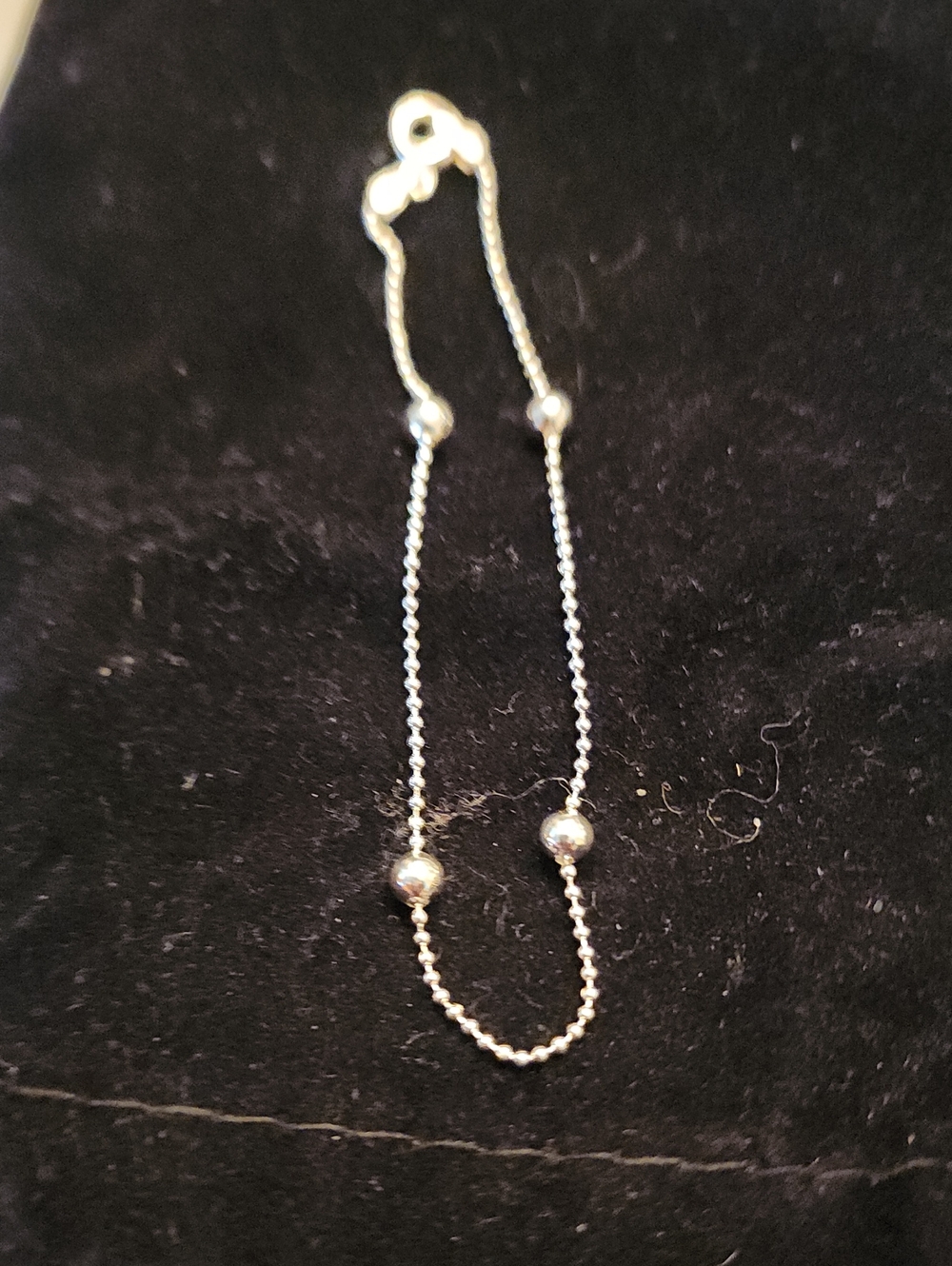Sterling Silver Beaded Station Bracelet - Silver